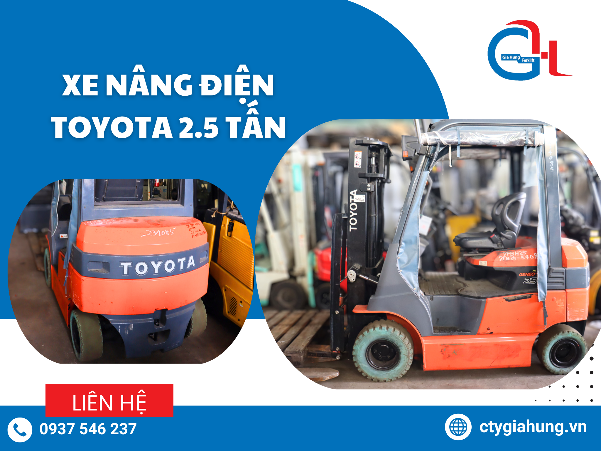 Xe nâng điện Toyota 2.5 tấn