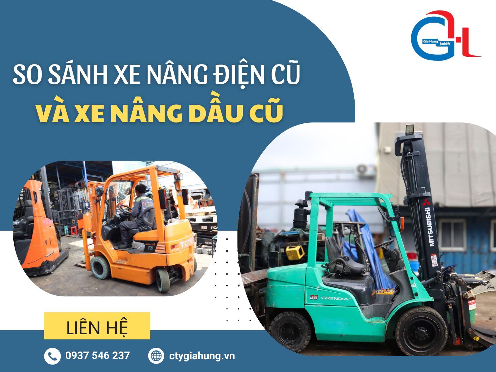 Xe nâng điện xe nâng dầu cũ