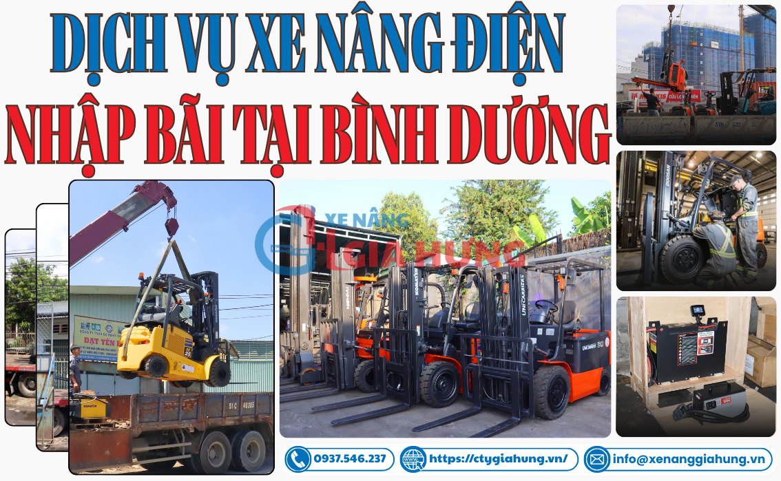 Xe nâng điện nhập bãi
